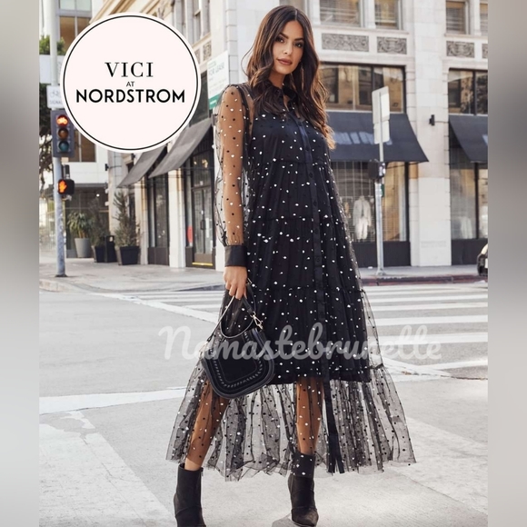 Nordstrom Dresses & Skirts - NWT Embroidered Mesh Tiered Maxi Dress